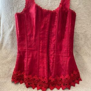 Red Halter Corset - Fredericks of Hollywood